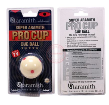 NEW SUPER ARAMITH PRO CUP CUE BALL 6 RED SPOTS TV BALL FREE SHIPPING 